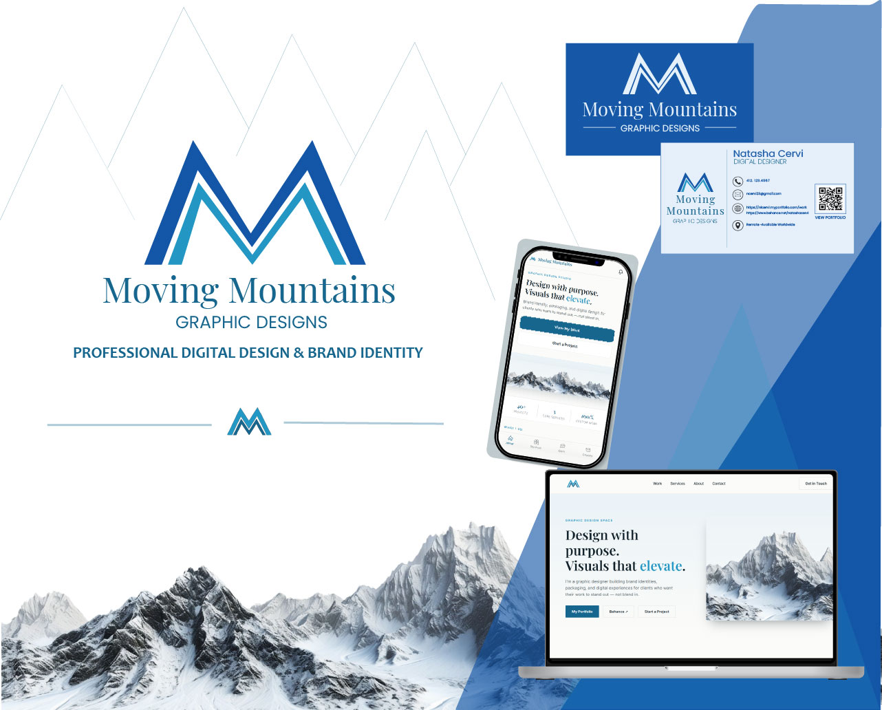 Moving Mountains brand identity board